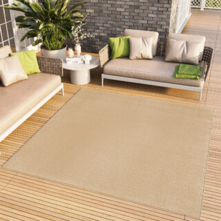 Vloerkleed Mono Vierkant Indoor Outdoor Beige