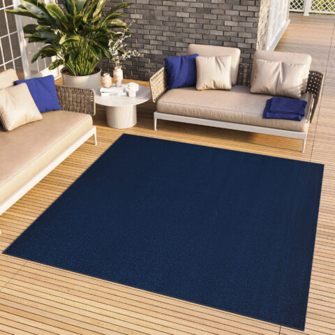 Vloerkleed Mono Vierkant Indoor Outdoor Marineblauw