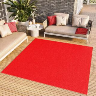 Vloerkleed Mono Vierkant Indoor Outdoor Rood