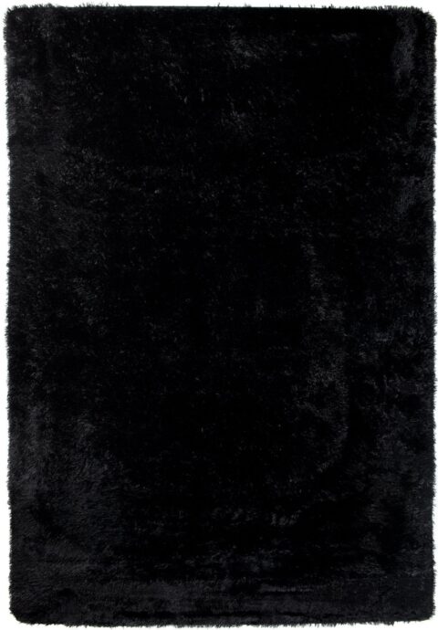 Vloerkleed Silk Antislip Shaggy Zwart