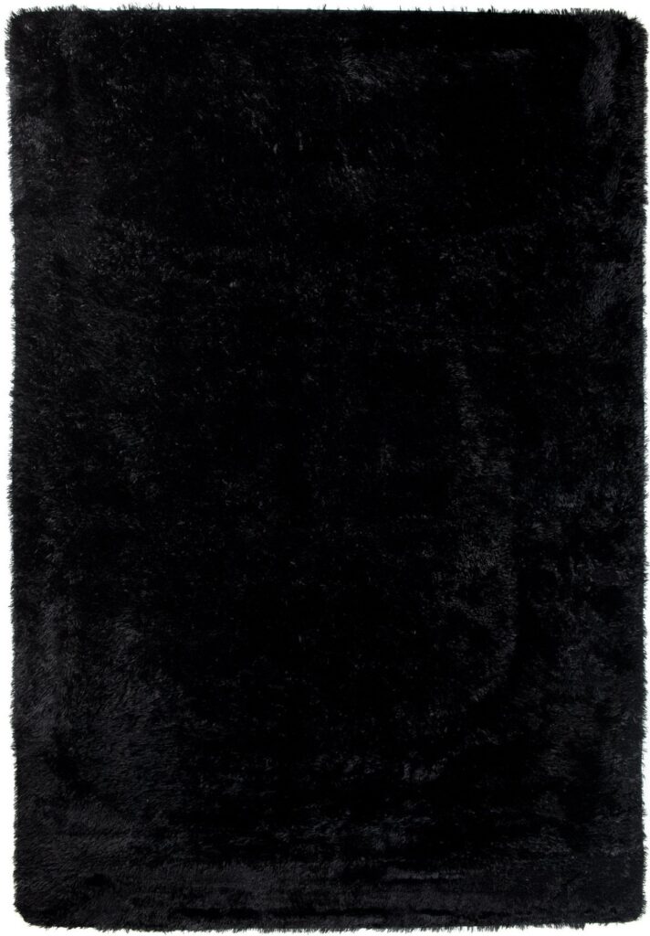 Vloerkleed Silk Antislip Shaggy Zwart