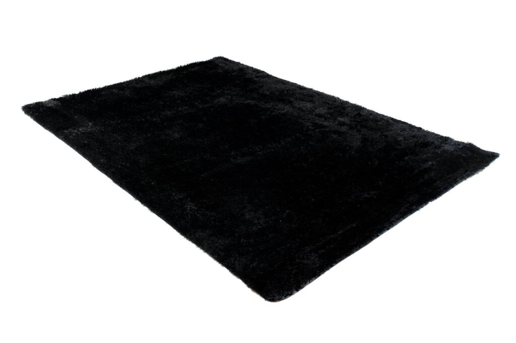 Vloerkleed Silk Antislip Shaggy Zwart