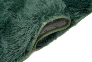 Vloerkleed Silk Antislip Shaggy Donker Groen