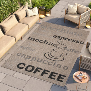 Vloerkleed Melissa Bruin Zwart Koffie Indoor Outdoor