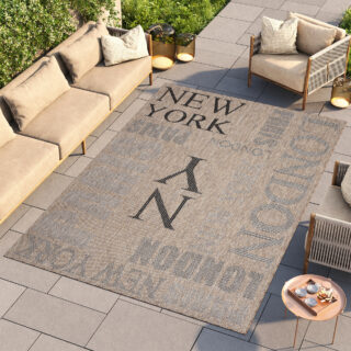 Vloerkleed Melissa Bruin Zwart Straten Indoor Outdoor