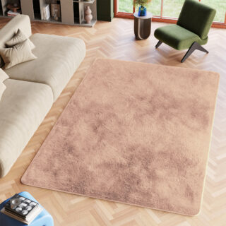 Vloerkleed Silk Antislip Shaggy Licht Beige
