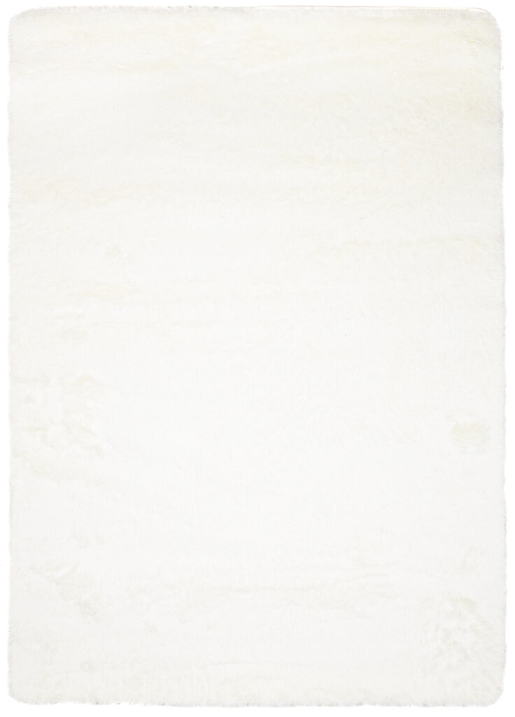 Vloerkleed Silk Antislip Shaggy Romig Wit