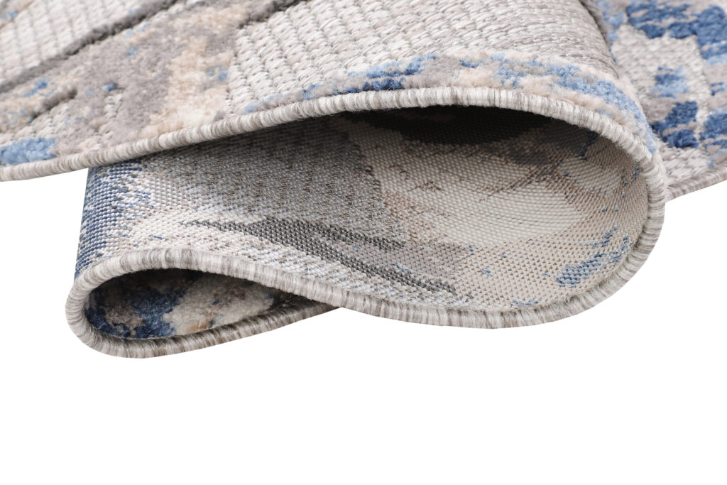 Buitenkleed Patio Rond Grijs Bladeren