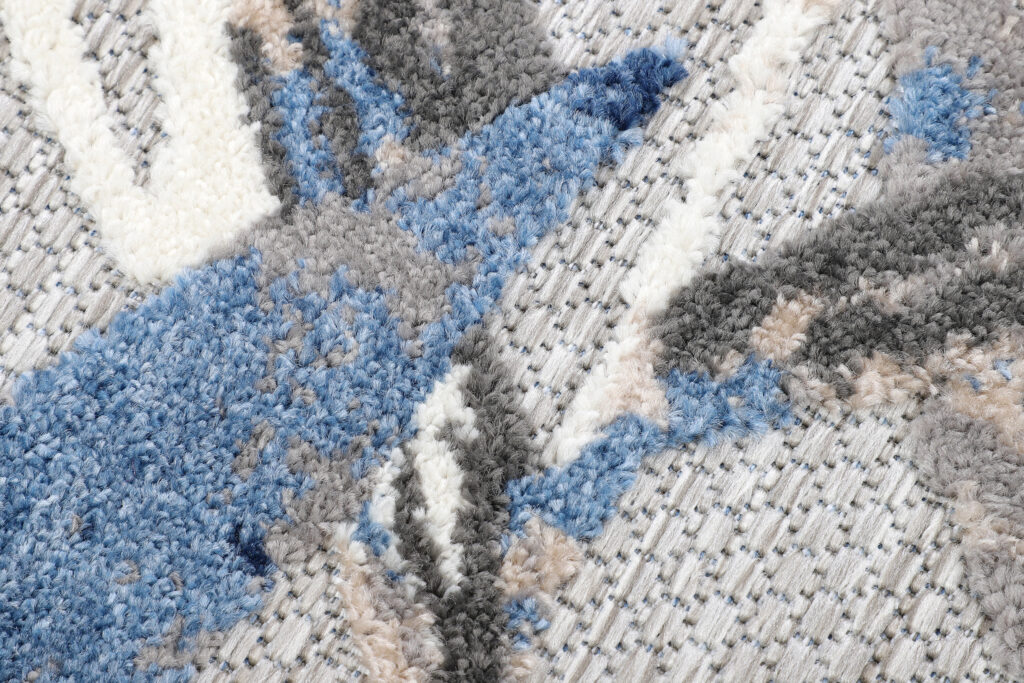 Buitenkleed Patio Rond Grijs Bladeren