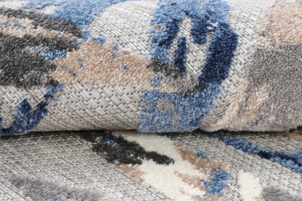 Buitenkleed Patio Rond Grijs Bladeren