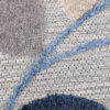Vloerkleed Buiten Patio Rond Grijs Blauw Bladeren