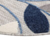 Vloerkleed Buiten Patio Rond Grijs Blauw Bladeren