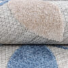 Vloerkleed Buiten Patio Rond Grijs Blauw Bladeren