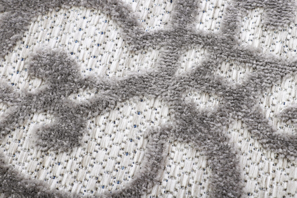 Buitenkleed Patio Rond Grijs Ornamenten
