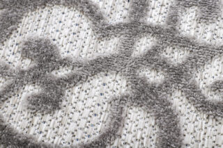 Buitenkleed Patio Rond Grijs Ornamenten