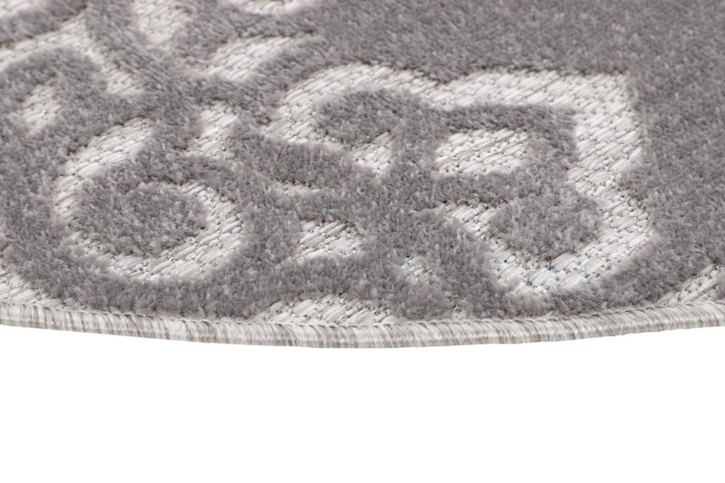 Buitenkleed Patio Rond Grijs Ornamenten