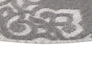 Buitenkleed Patio Rond Grijs Ornamenten