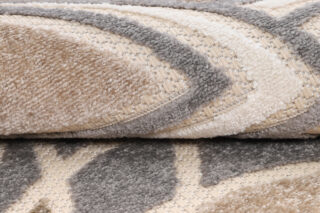 Buitenkleed Patio Rond Creme Grijs Bloemen