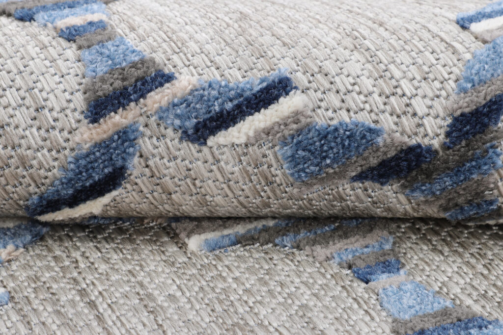 Buitenkleed Patio Rond Grijs Blauw Trellis