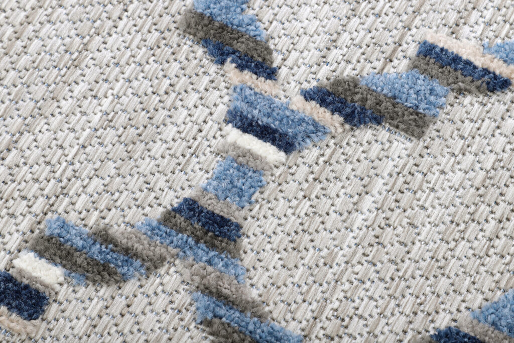 Buitenkleed Patio Rond Grijs Blauw Trellis