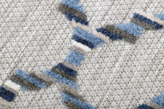 Buitenkleed Patio Rond Grijs Blauw Trellis