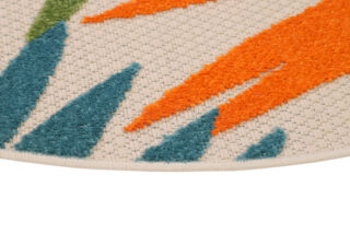 Buitenkleed Patio Rond Veelkleurig Bladeren