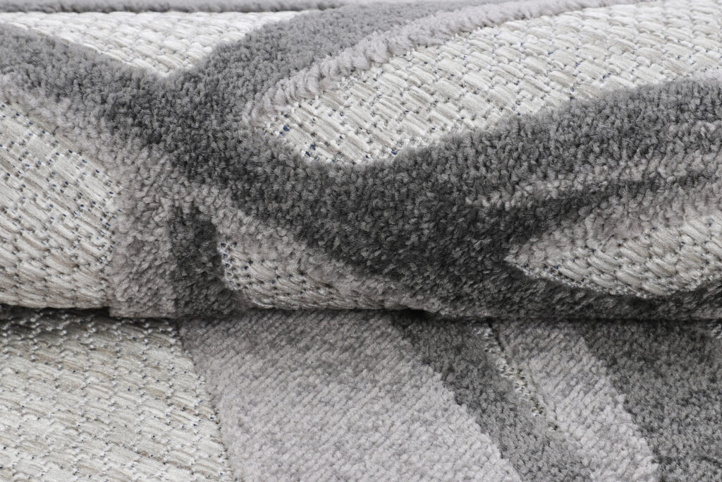 Buitenkleed Patio Rond Grijs Beige Bladeren