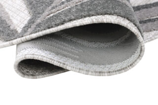 Buitenkleed Patio Rond Grijs Beige Bladeren