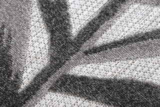Buitenkleed Patio Rond Grijs Beige Bladeren