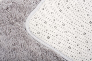 Vloerkleed Silk Antislip Shaggy Licht Grijs