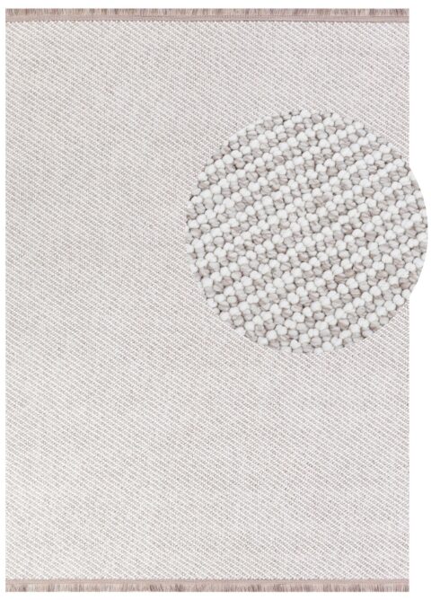 Vloerkleed Agra Beige Modern met Franjes