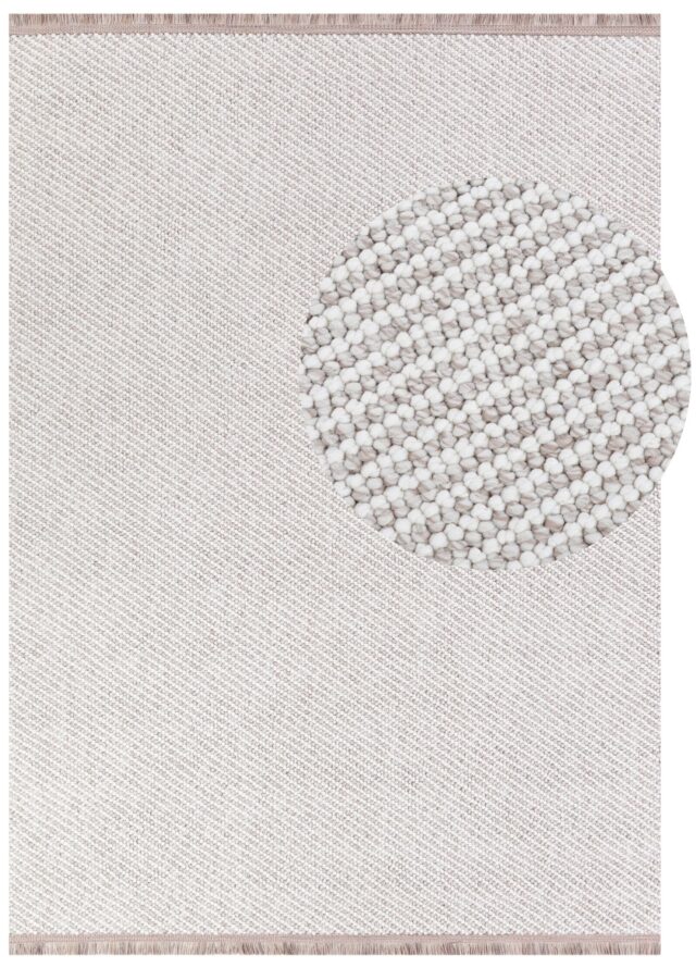 Vloerkleed Agra Beige Modern met Franjes