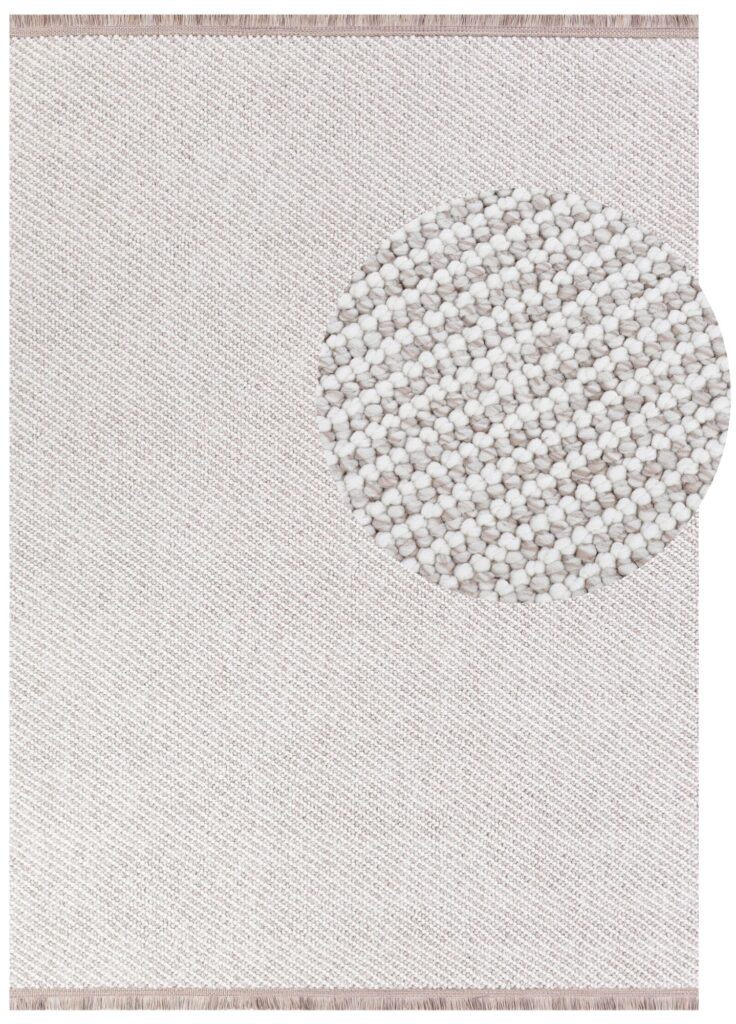 Vloerkleed Agra Beige Modern met Franjes