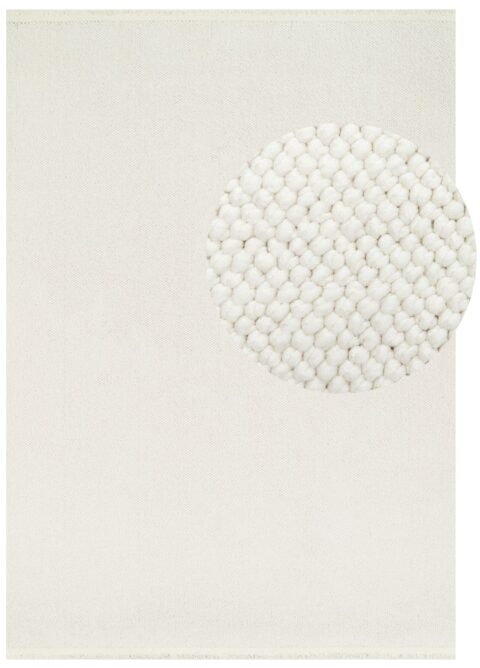 Vloerkleed Agra Creme Modern met Franjes