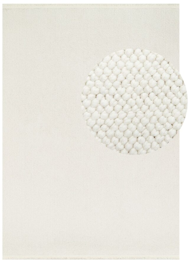 Vloerkleed Agra Creme Modern met Franjes