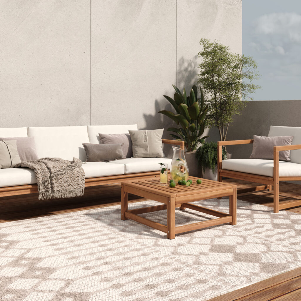 Buitenkleed Patio Grijs Beige Ethno
