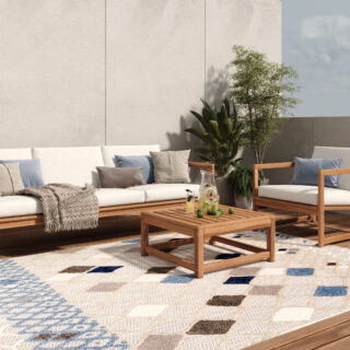 Buitenkleed Patio Grijs Blauw Ethno