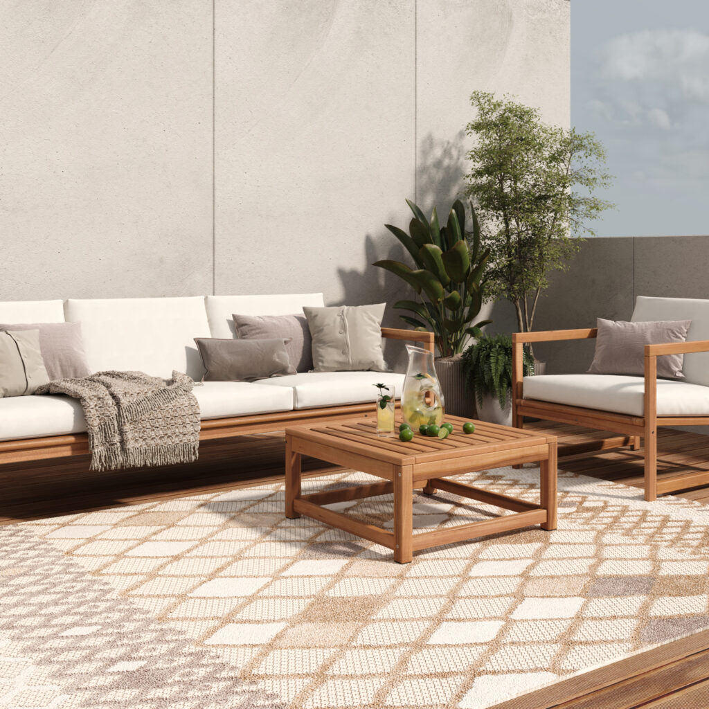 Buitenkleed Patio Grijs Creme Ethno
