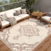 Vloerkleed Buitenkleed Patio Creme Beige Vintage