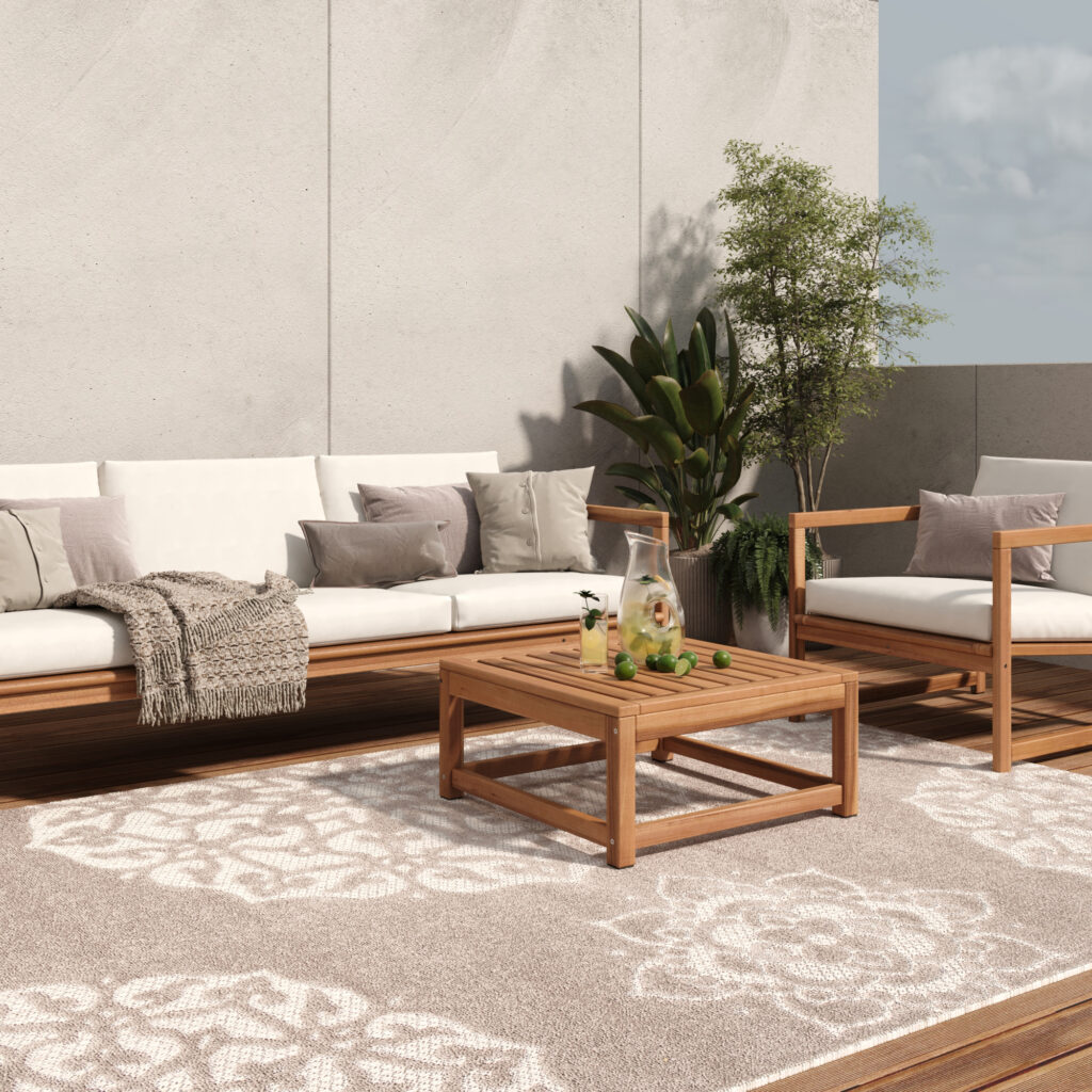 Buitenkleed Patio Grijs Ornamenten