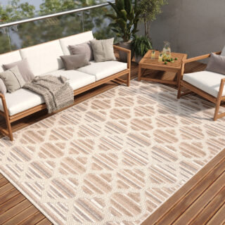 Buitenkleed Patio Creme Grijs Trellis