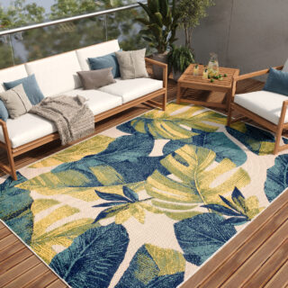 Buitenkleed Patio Creme Palmbladeren