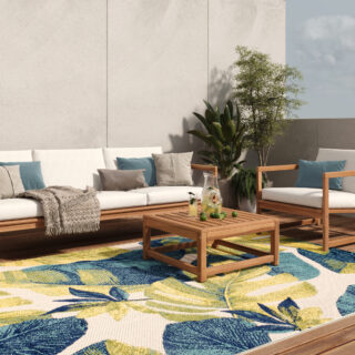 Buitenkleed Patio Creme Palmbladeren