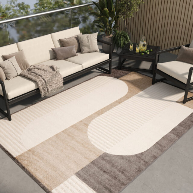 Buitenkleed Patio Creme Bruin Grijs