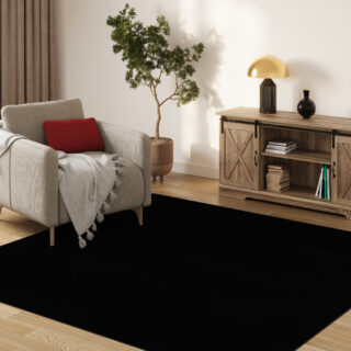 Vloerkleed Mono Vierkant Indoor Outdoor Zwart