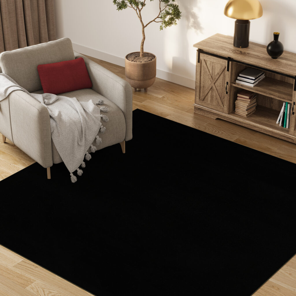 Vloerkleed Mono Vierkant Indoor Outdoor Zwart