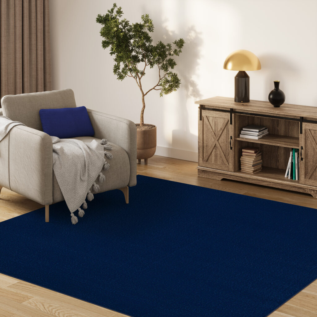 Vloerkleed Mono Vierkant Indoor Outdoor Marineblauw
