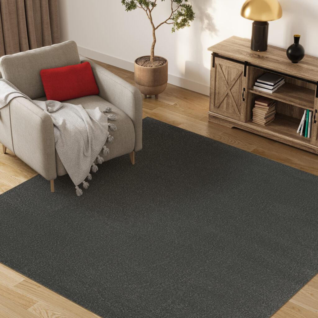 Vloerkleed Mono Vierkant Indoor Outdoor Donker Grijs