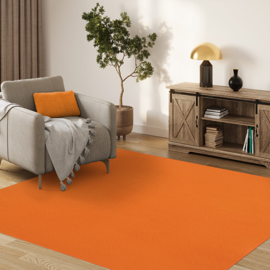 Vloerkleed Mono Vierkant Indoor Outdoor Oranje