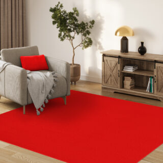Vloerkleed Mono Vierkant Indoor Outdoor Rood
